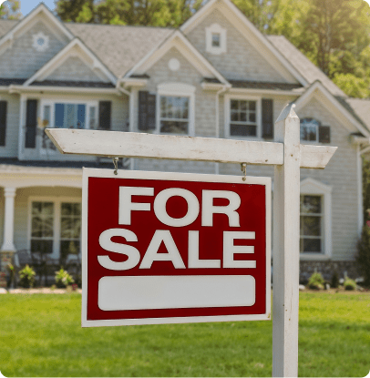 House with for sale sign