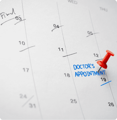 Red pin on calendar date