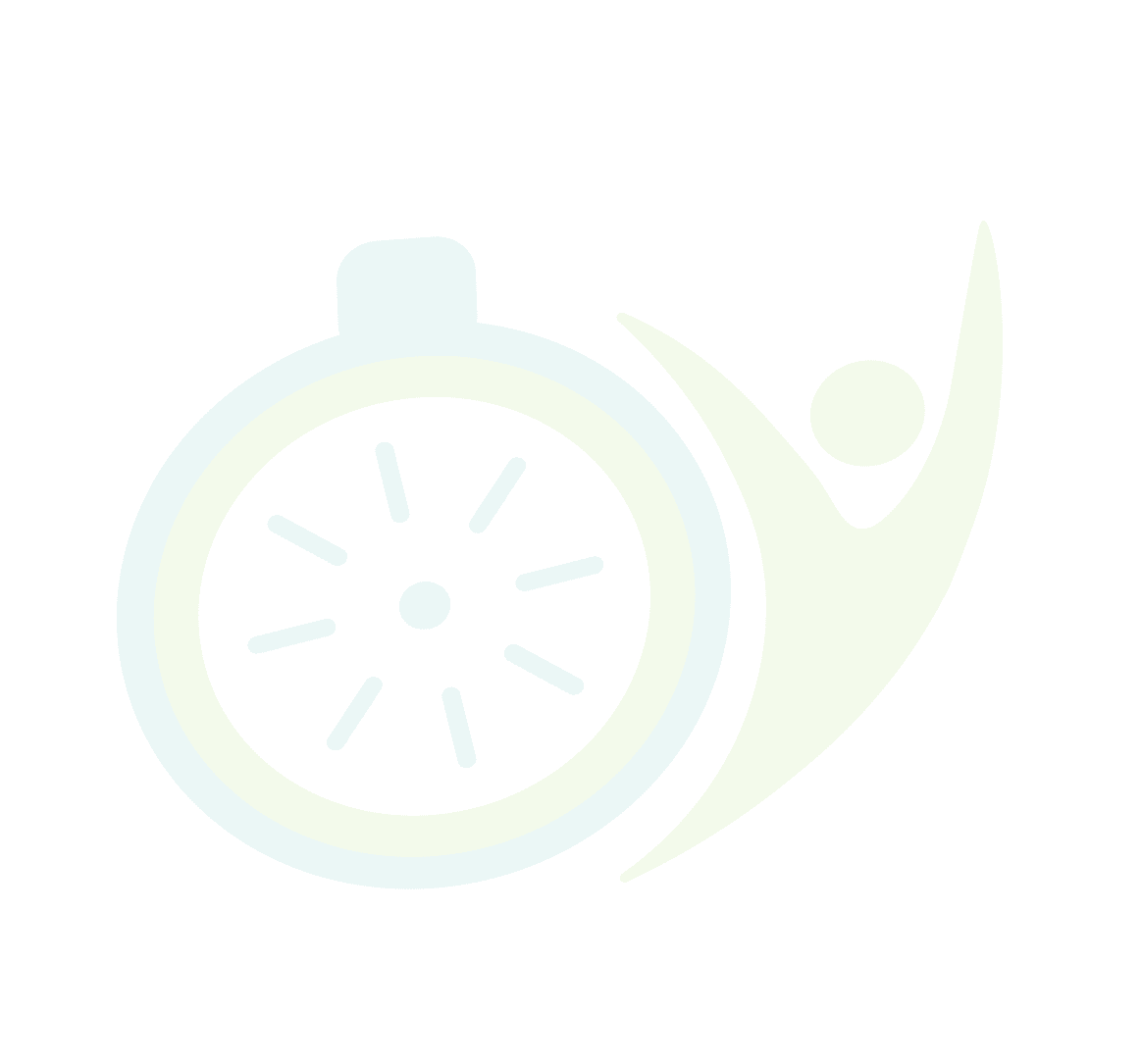 Stopwatch icon with stylized person